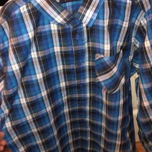 Blur Plaid Button Up